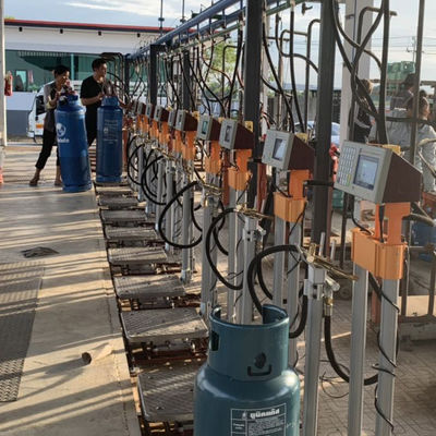 Cilindros de relleno automáticos a prueba de explosiones de relleno de la escala del LPG para el cilindro casero Tailandia del lpg del gas