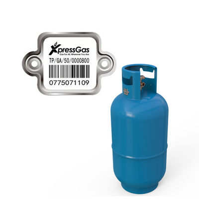 Etiqueta de código de barras permanente del cilindro del LPG para la resistencia química de manejo de Clinder del gas