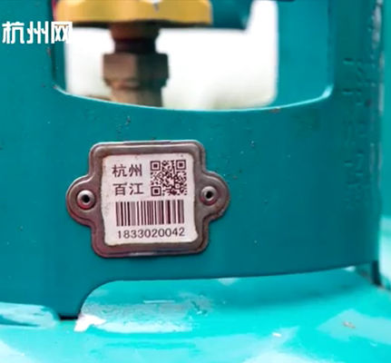 Resistencia da alta temperatura 1900F de la etiqueta del código de barras del cilindro de Xiangkang para manejar los cilindros del LPG
