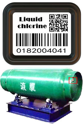 El gas embotella resistencia a la corrosión líquida del código de barras del cilindro del cloro
