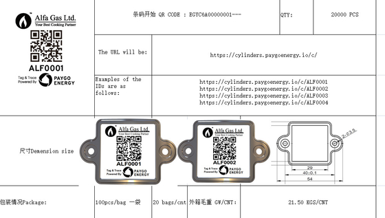 Etiquetas rastreables del activo de la resistencia a la corrosión del código de barras del cilindro del LPG QR