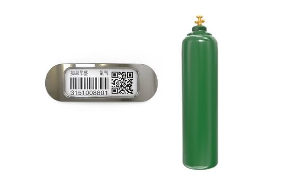 Código de barras matálico-cerámico Asset Management ULTRAVIOLETA anti del cilindro de los cilindros de oxígeno