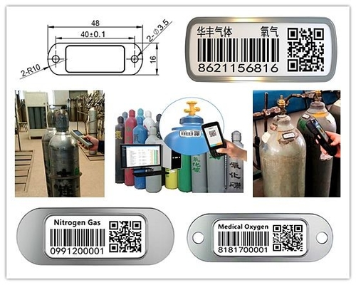 Protección ULTRAVIOLETA química de la resistencia a la corrosión del código de barras oxígeno-gas del cilindro