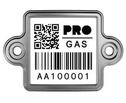 El código de barras del metal del cilindro del LPG de la resistencia de 800 grados marca la quema con etiqueta anti