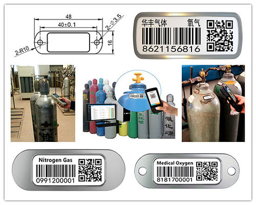 Instalación fácil de la resistencia química de la etiqueta del código de barras del gas del nitrógeno
