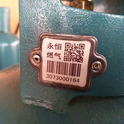 Código de Qr que suelda con autógena resistencia térmica común de la prueba de aceite del código de barras del cilindro de gas