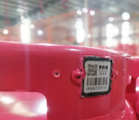 El cilindro de gas de acero del QR Code del esmalte marca resistencia a la corrosión con etiqueta