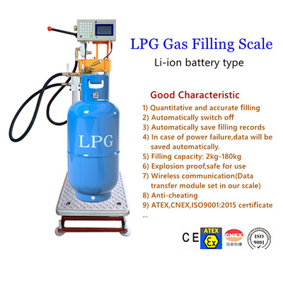 Escala inalámbrica del relleno del cilindro del LPG con la batería recargable