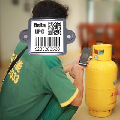 Cilindro permanente del LPG que sigue la etiqueta del código de barras del metal empapada con aceite anti del moho