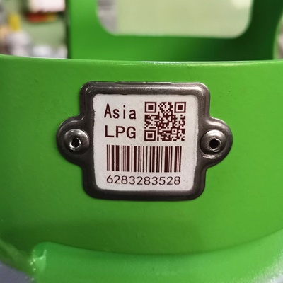 El código de barras matálico-cerámico adaptable del cilindro marca con etiqueta para la botella de gas del propano